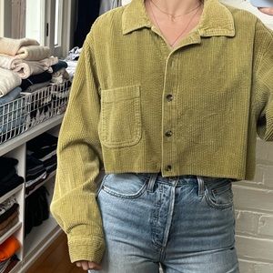 LL Bean Cropped Corduroy Button Down